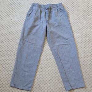 Aemi + co striped cropped linen blend pant